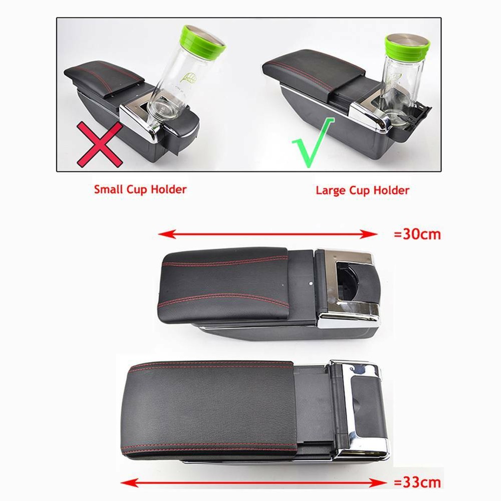 For 2002~2008 Honda Fit/Jazz Leather Central Console Armrest Storage Compartment