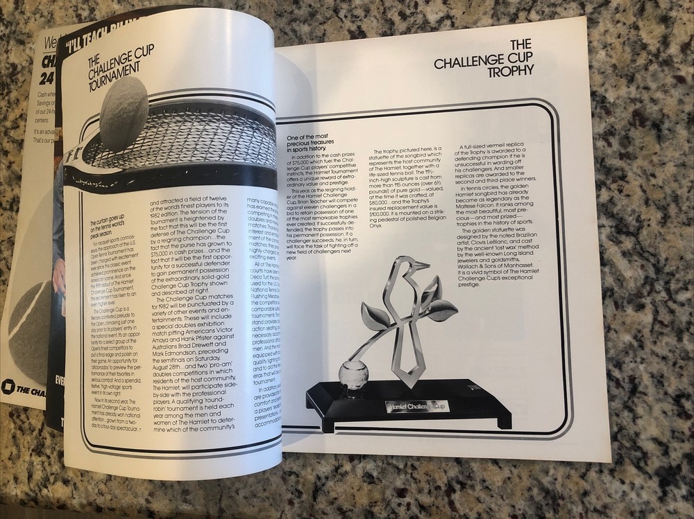 Men's Pro Tennis 1982 The Hamlet Challenge Cup Program