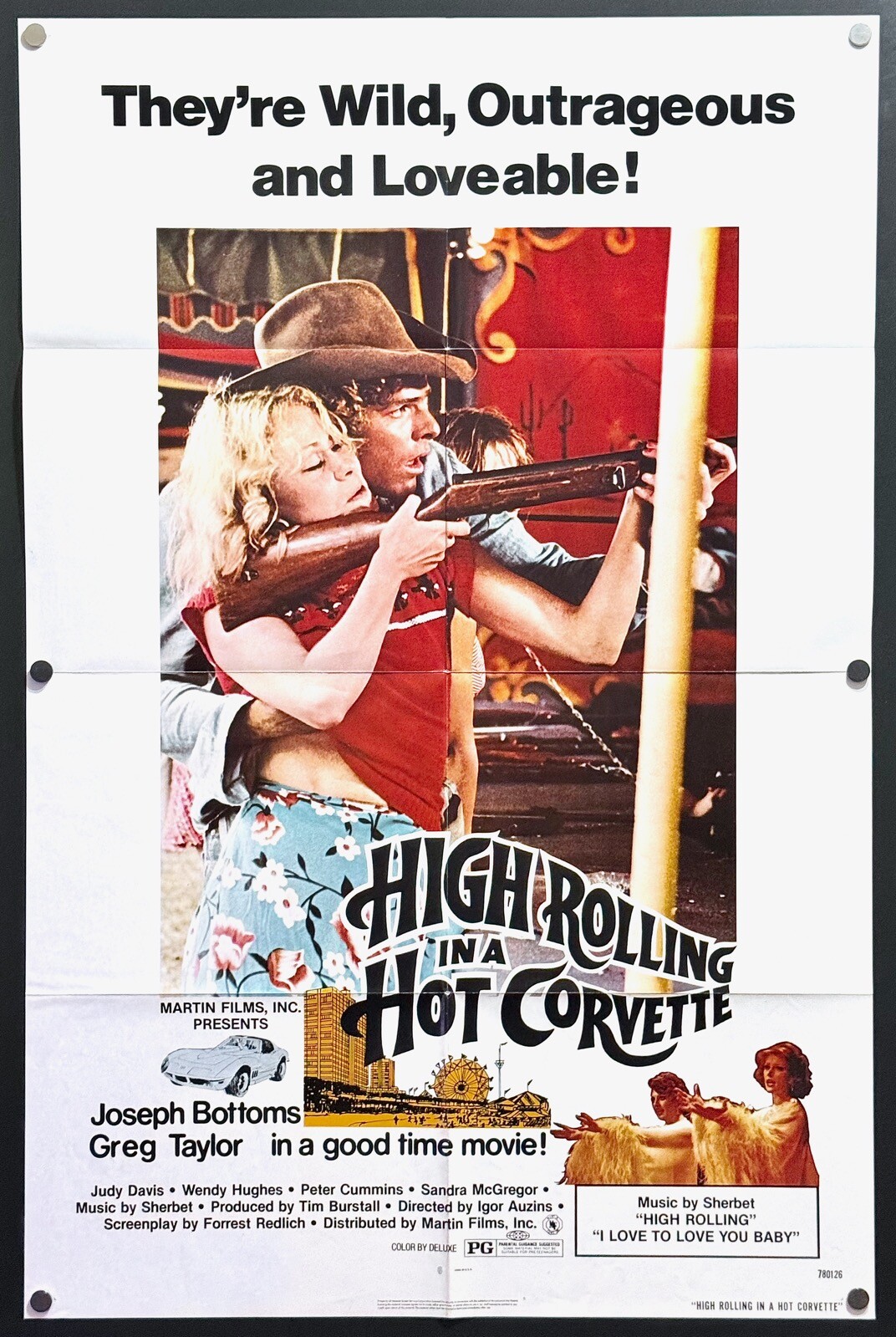 High Rolling in a Hot Corvette (1978) 1SH Movie Poster – Fine **Judy Davis**