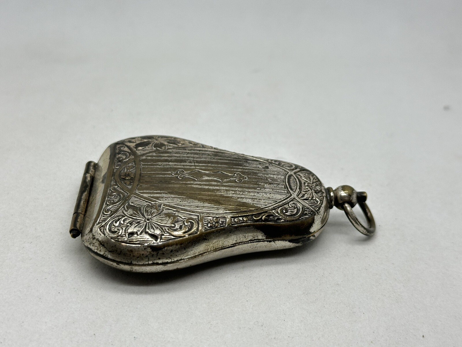 Antique German Silver Double Sovereign Coin Holder Case Only ~ Victorian Era