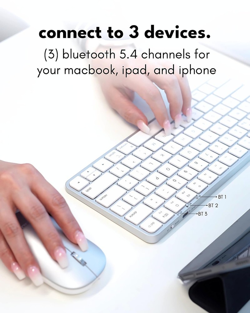 Apple Wireless Keyboard and Mouse for Mac - Dual Mode (Bluetooth + Wired) - M...