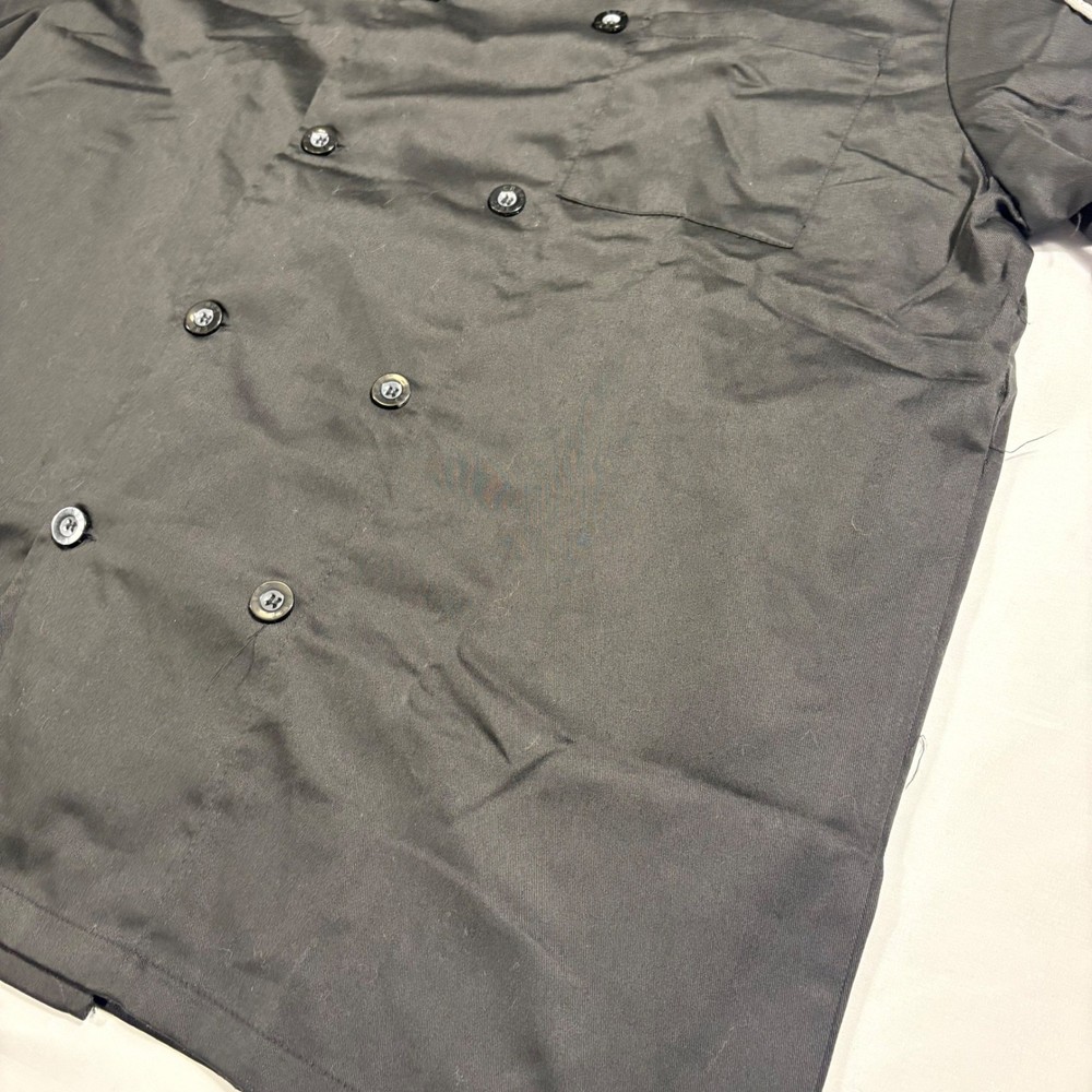 Chef Code Chef Coat Culinary Jacket Short Sleeve Black Workwear XL