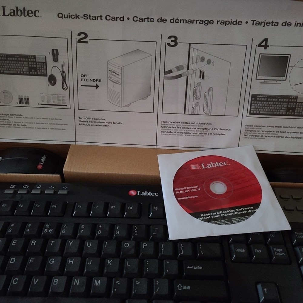 Labtec Wireless Desktop Keyboard & Mouse Set - Spill Resistant