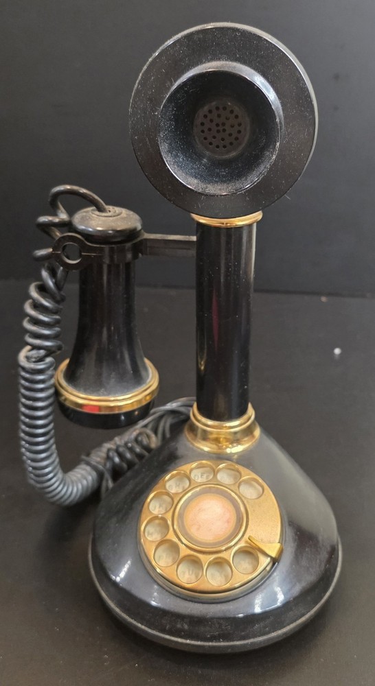 Vintage Candlestick Telephone Black Plastic. Untested.