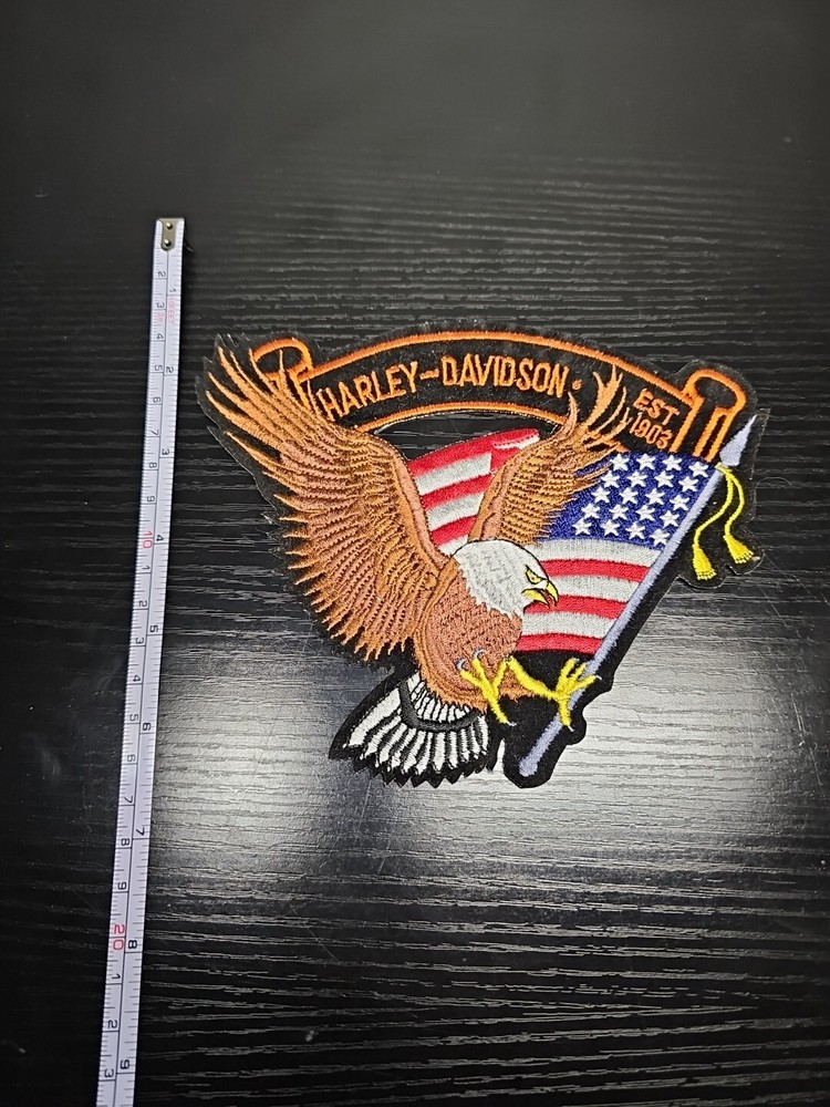 Vintage Harley Davidson Large Eagle Wing Patch Biker Embroidered 7" Vest Jacket