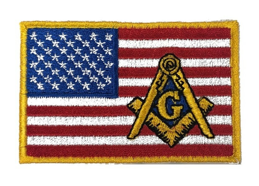 Masonic U.S. Flag Embroidered Patch (3") - MP-USF