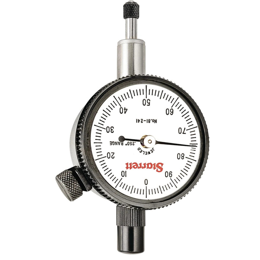 Starrett 81-241J Dial Indicator, 0-.250" Range, 0-100 Continuous Dial