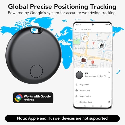 Air Tracker Tag for Android 4 Pack(NOT iOS or Huawei), 2 White&2 Black