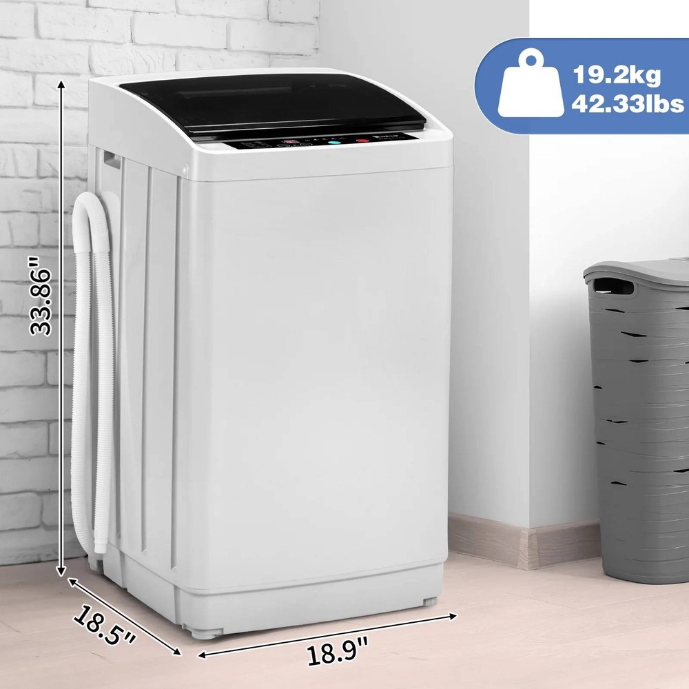Full Auto Smart 17.8lbs Washing Machine Spinner Washer 8 Programs 1.5cu.ft