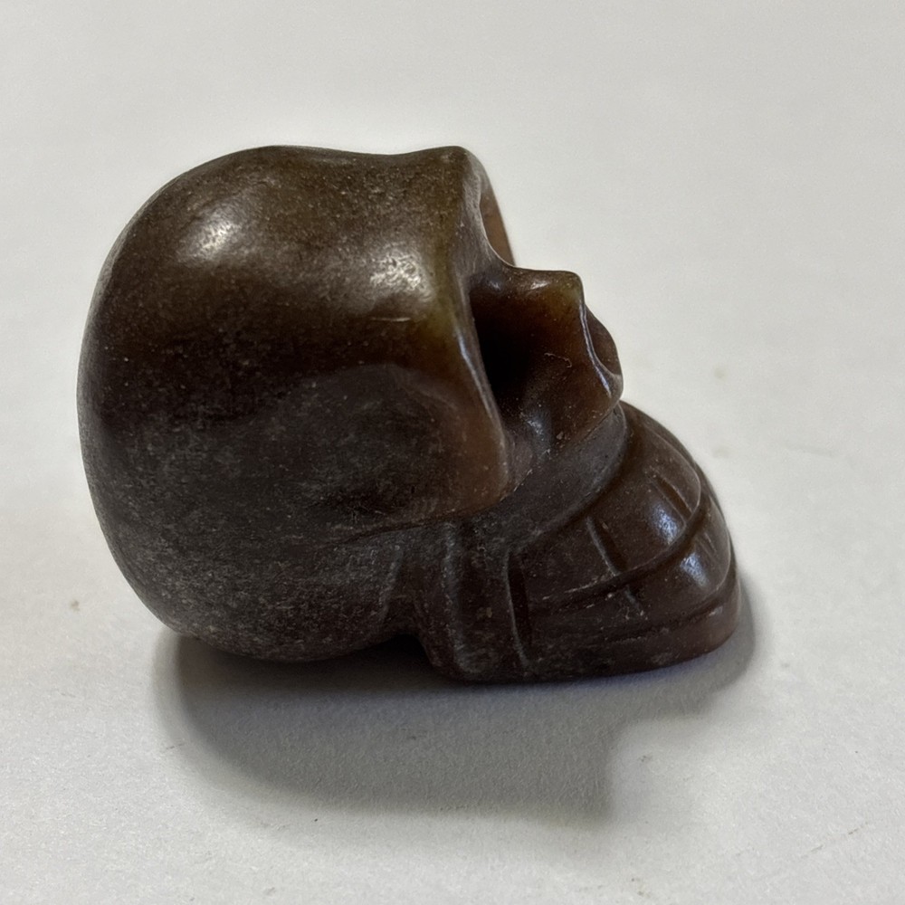 Old China Stone Skull Statue