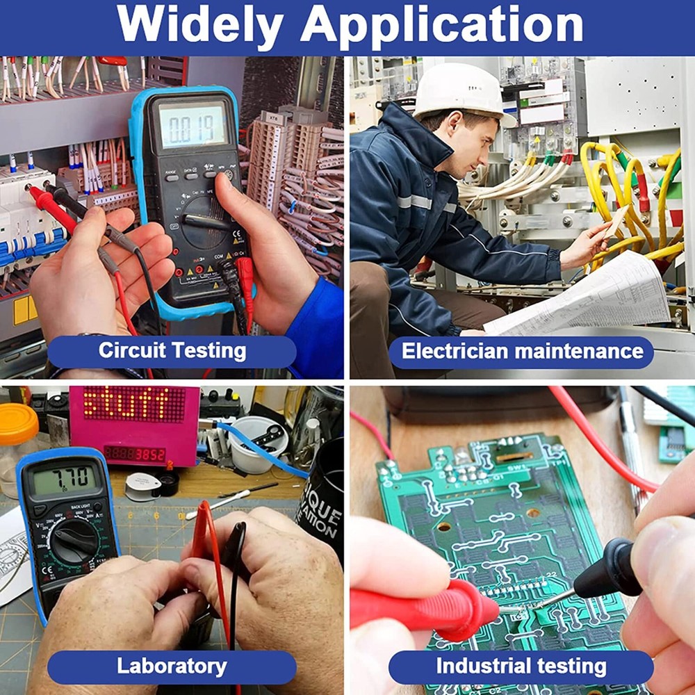 LCD Digital MULTIMETER Voltmeter Ammeter Ohmmeter Volt AC DC Tester Leads Meter