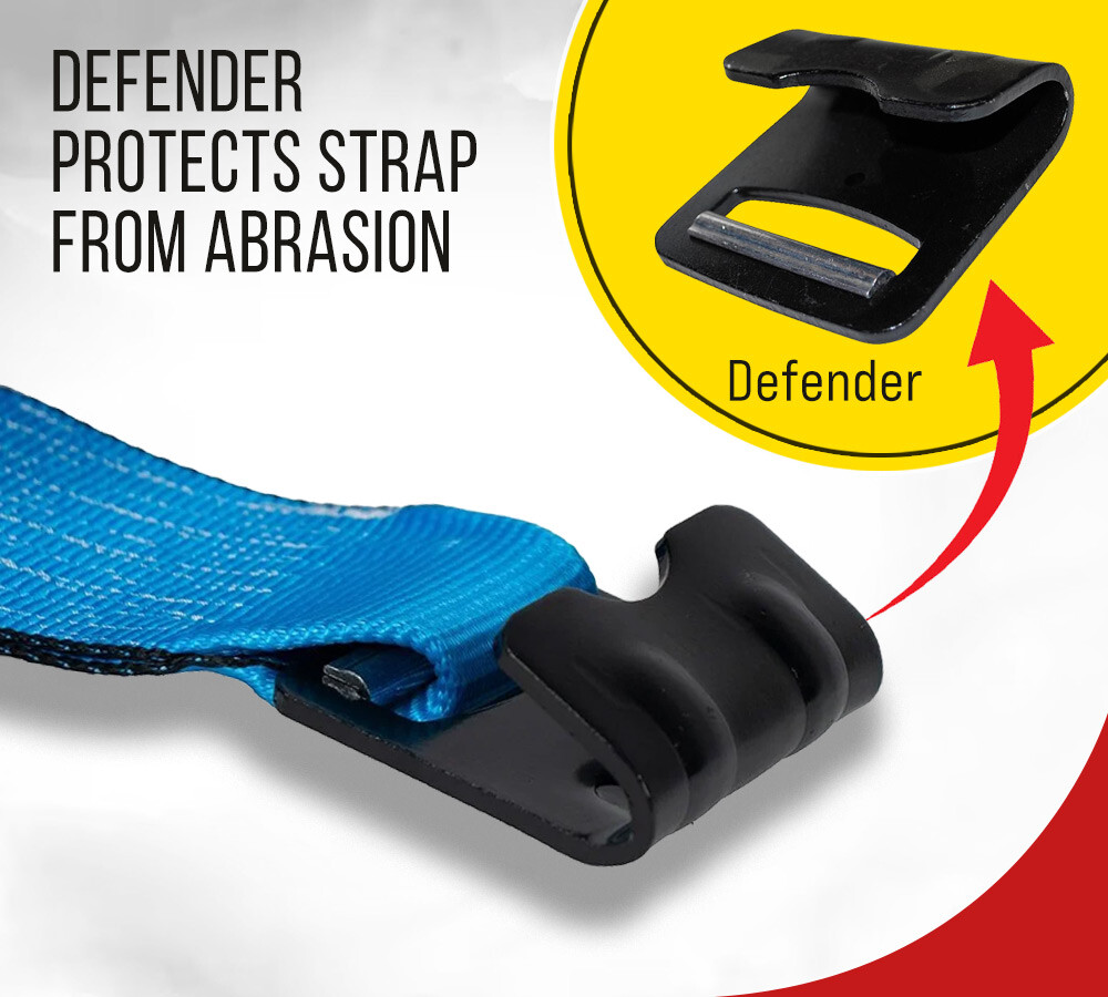 (4 Pack) 4" x 40' Winch Strap with Flat Hook - Blue