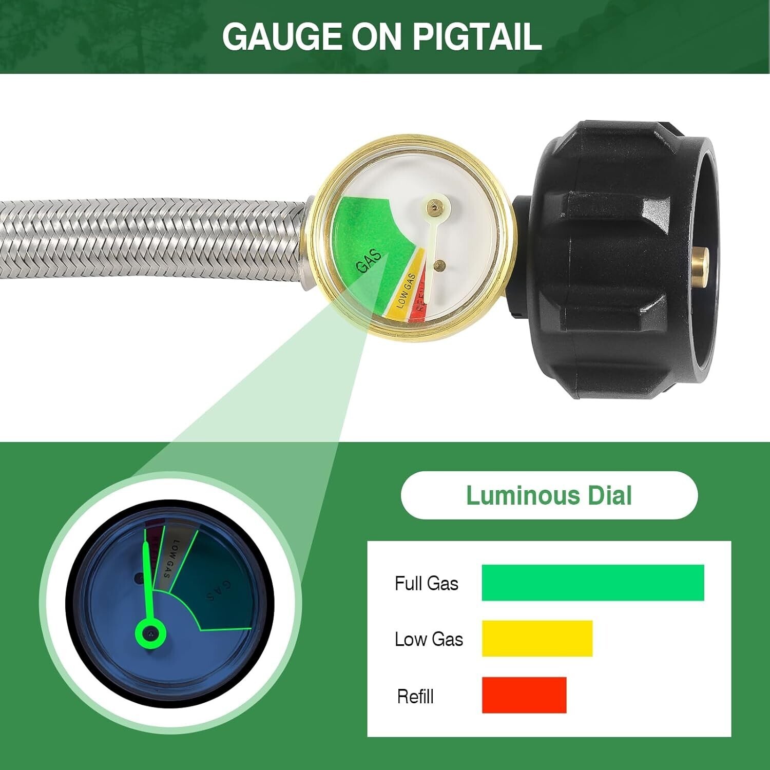RV Propane Regulator 2 Tank Hoses,2-Stage Auto Changeover LP Propane Gas Regulat