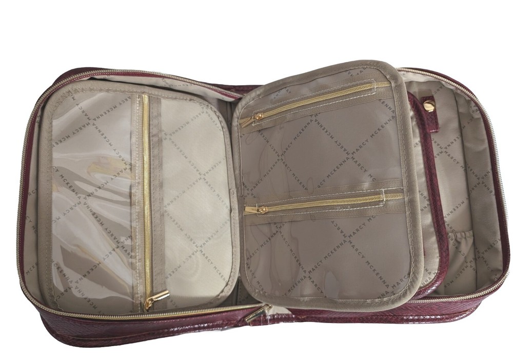 Marcy McKenna Jewelry Portfolio with Removable Mini Case-Red Python-NWT