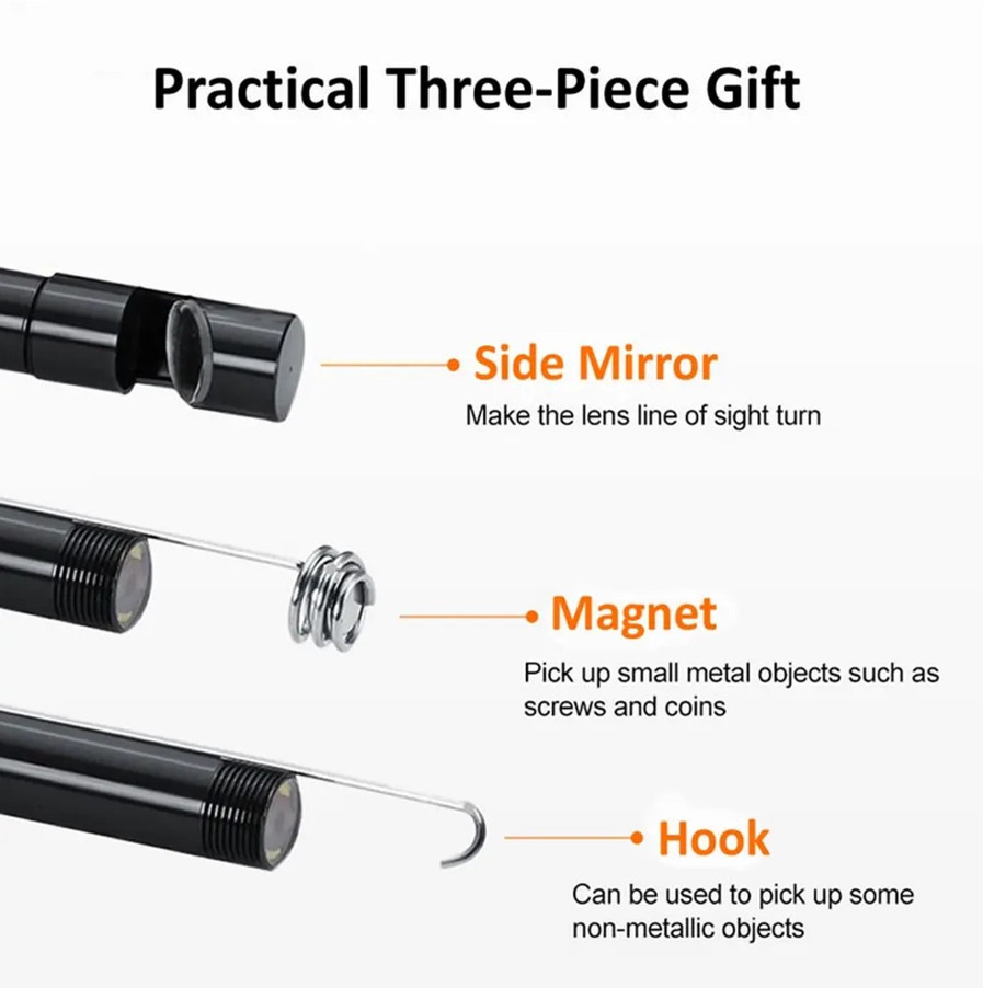 1pc 7mm USB Type-C Endoscope Camera IP67 Waterproof 6LED Borescope Android - NEW