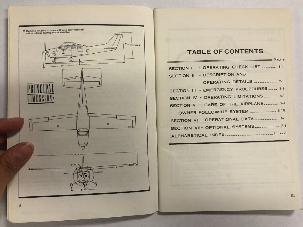 1969 Cessna 210J Centurion Owner’s Manual