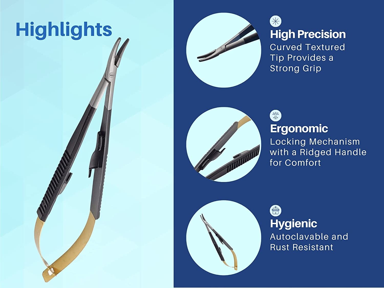 Castroviejo 5.5 inches Micro Needle Holder Driver With TC Curved ARTMAN