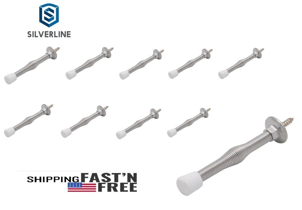 10 Pack Spring Door Stopper Wall Protector 3-inch