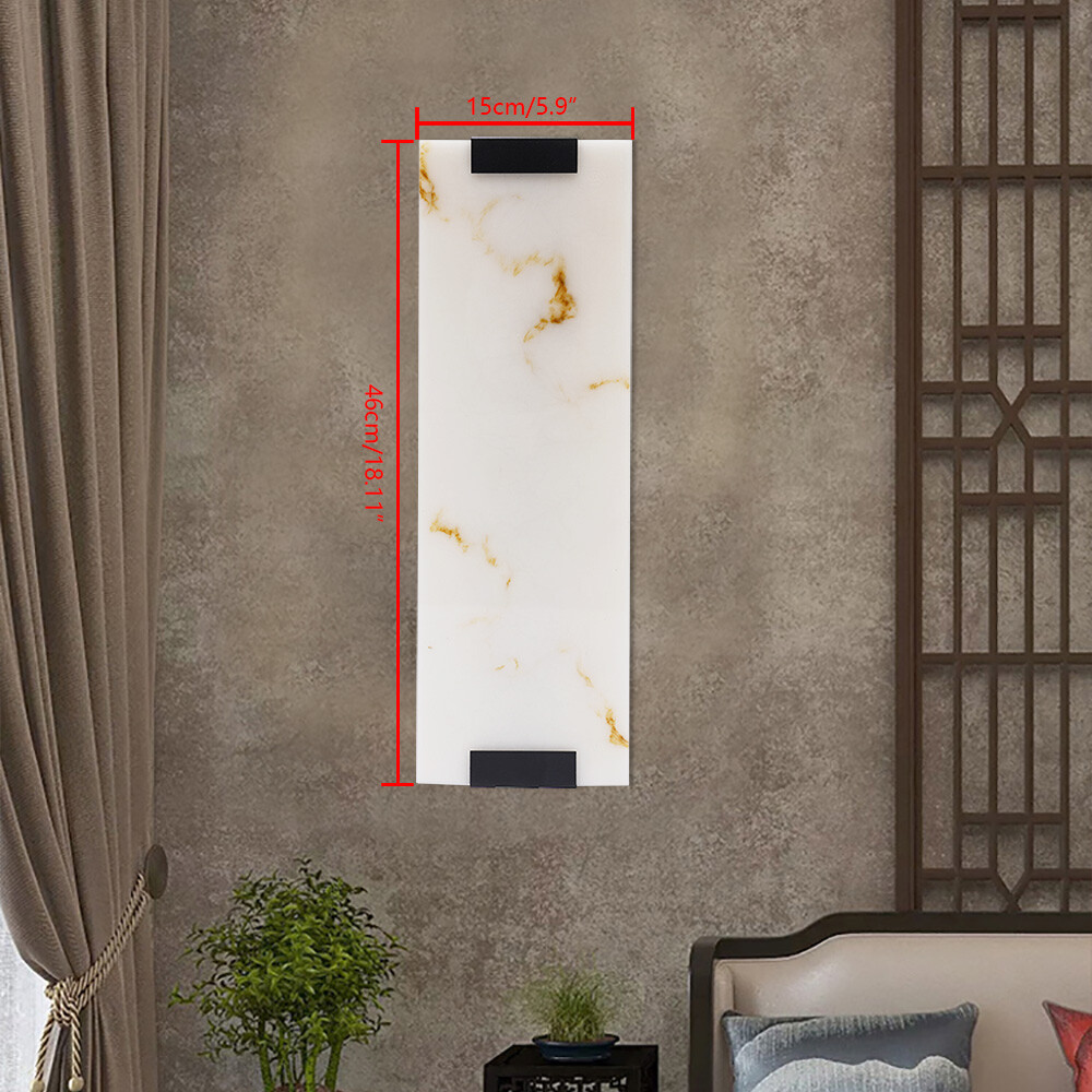 Marble Wall Light Hand Carved Alabaster Rectangular Sconce Indoor Wall LED Lamp