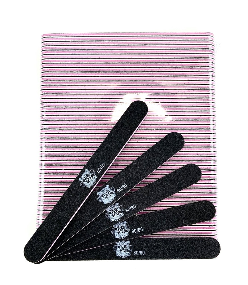 50 Pcs Nail File Round 80/80 Grit