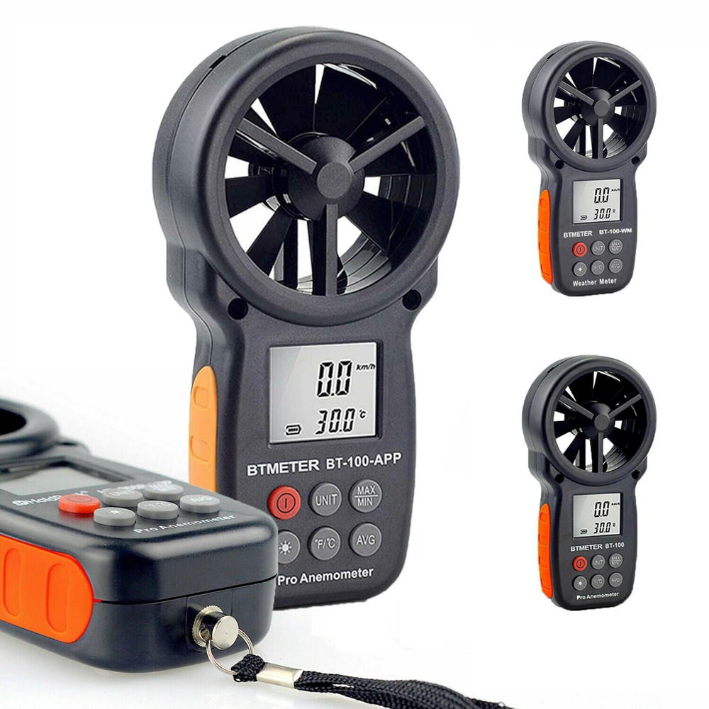 6.5" BT-100-APP Wind Speed Meter Anemometer Handheld Digital Air Flow Velometer