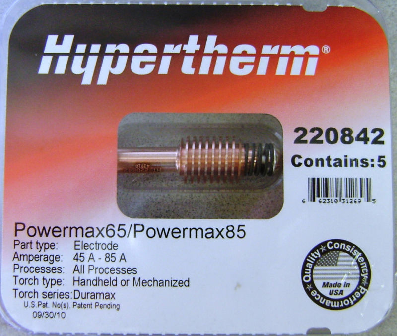 Hypertherm Genuine Powermax 85 Electrodes 220842 - 5 Pack
