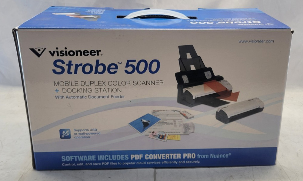 NEW - Visioneer Strobe 500 Mobile Duplex Color Scanner - OPEN BOX