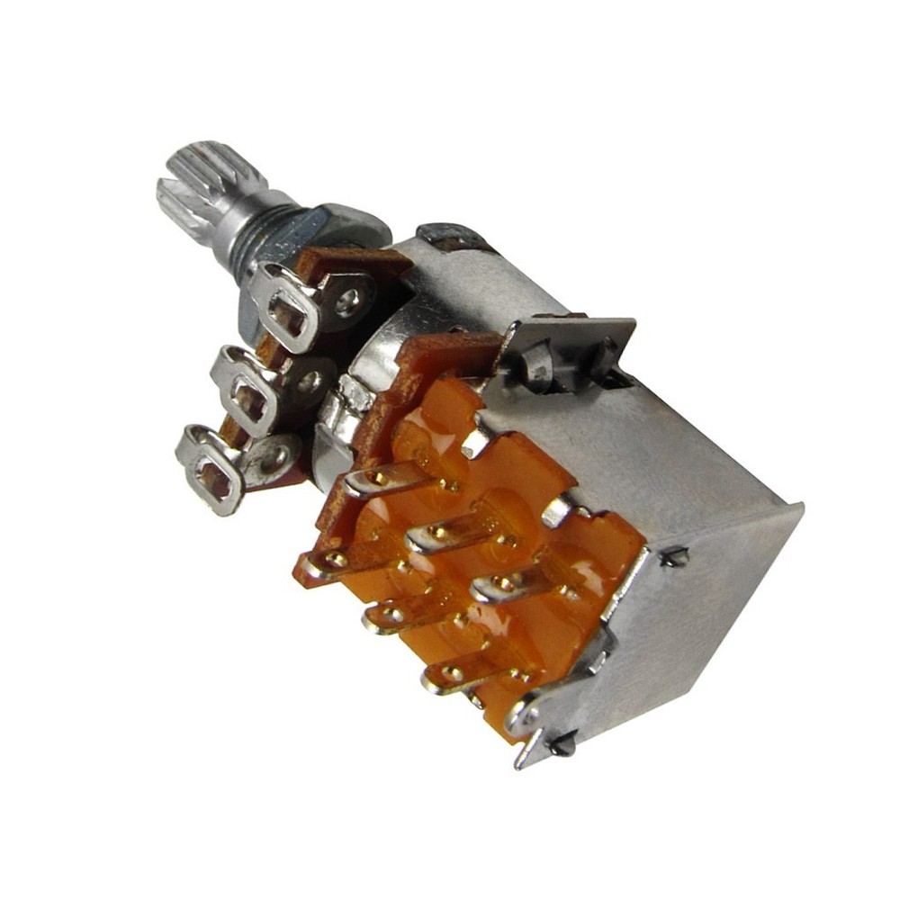 2 A500K+2 B500K Push Pull Switch Control Guitar Potentiometer Taper Long Shaft