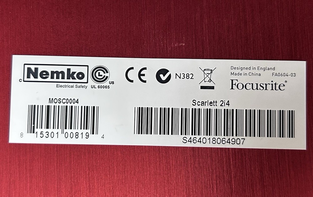 Focusrite Scarlett 2i4 USB Audio Interface Device