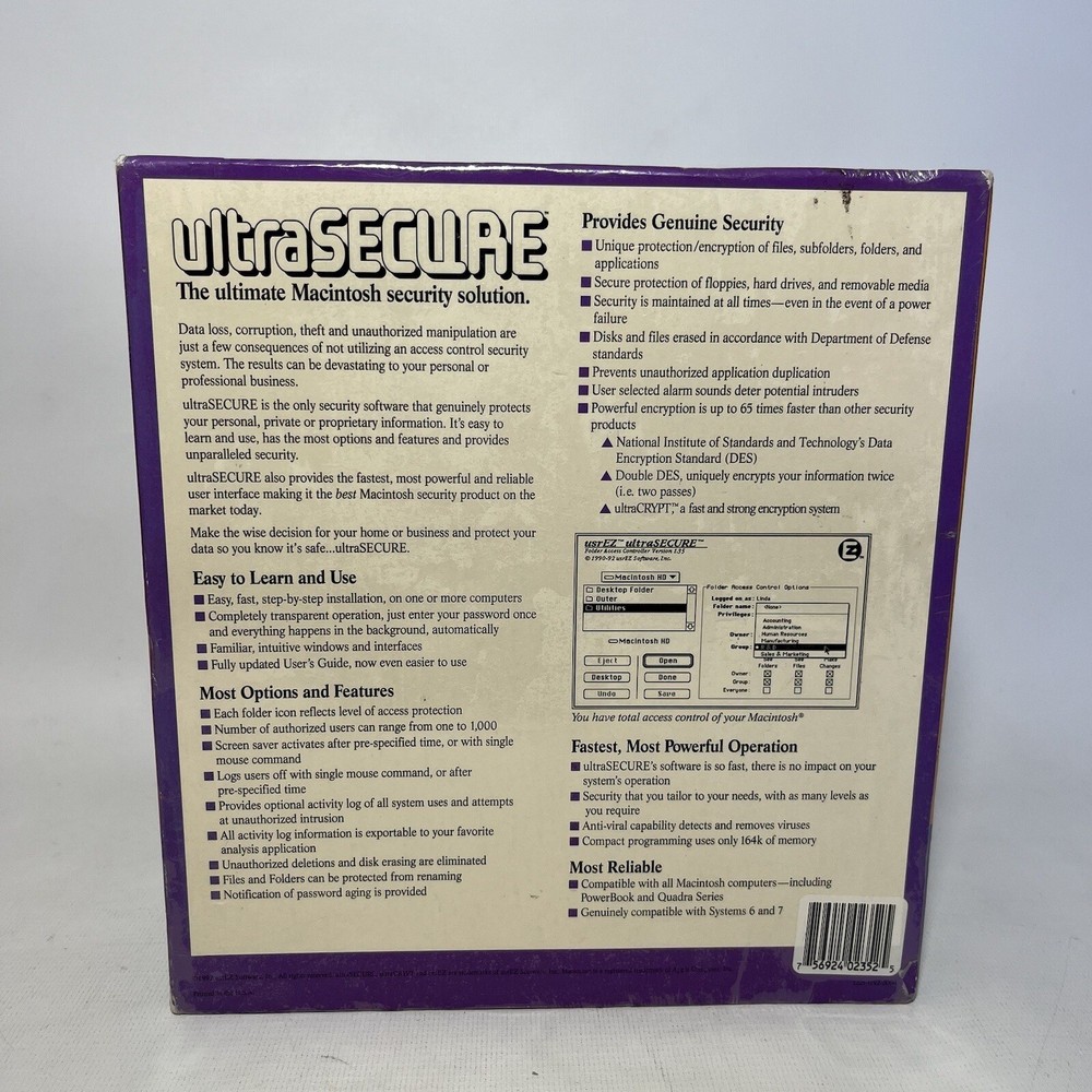 Vintage ultraSECURE Software Ultimate Macintosh Security Solution By usrEZ New
