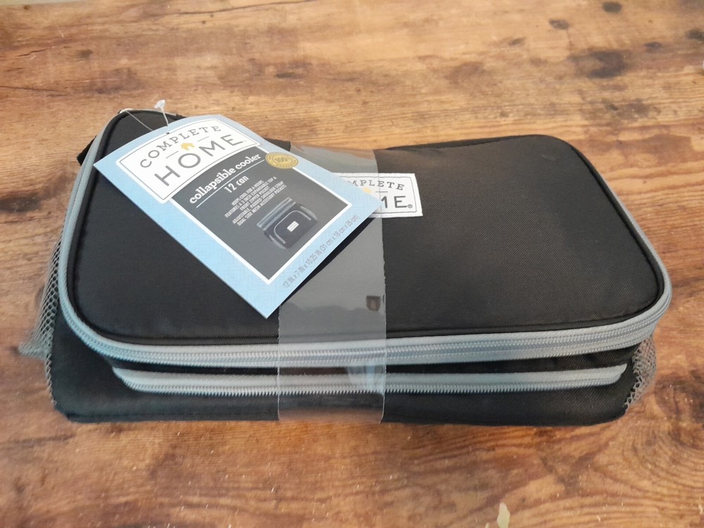 Complete Home Black 12 Can Collapsible Cooler NWT