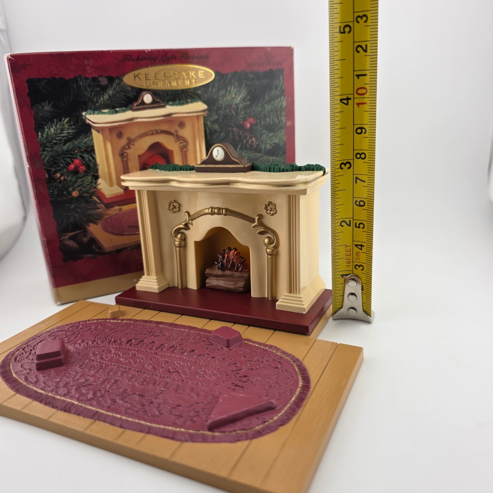 Hallmark Keepsake Bearingers Flickering Light Fireplace 2003 Ornament Tested