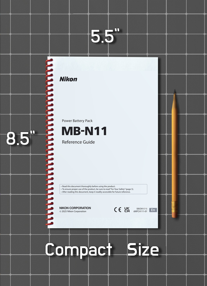 Nikon MB-N11 — Reference Guide Manual Documentation — 32 Pg — Half Size 5.5x8.5