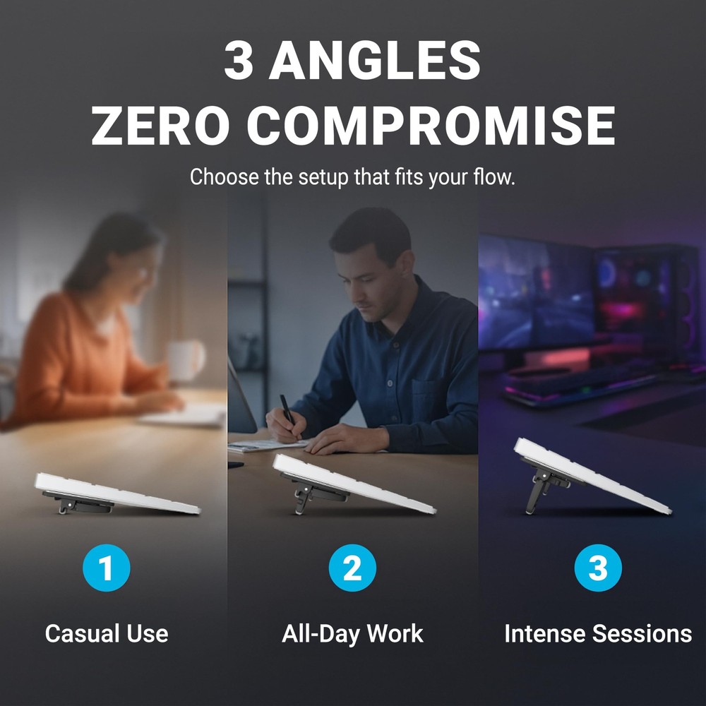 ESC Flip Keyboard Stand for Desk, Compact Tilting Riser with 3 Adjustable Ang...