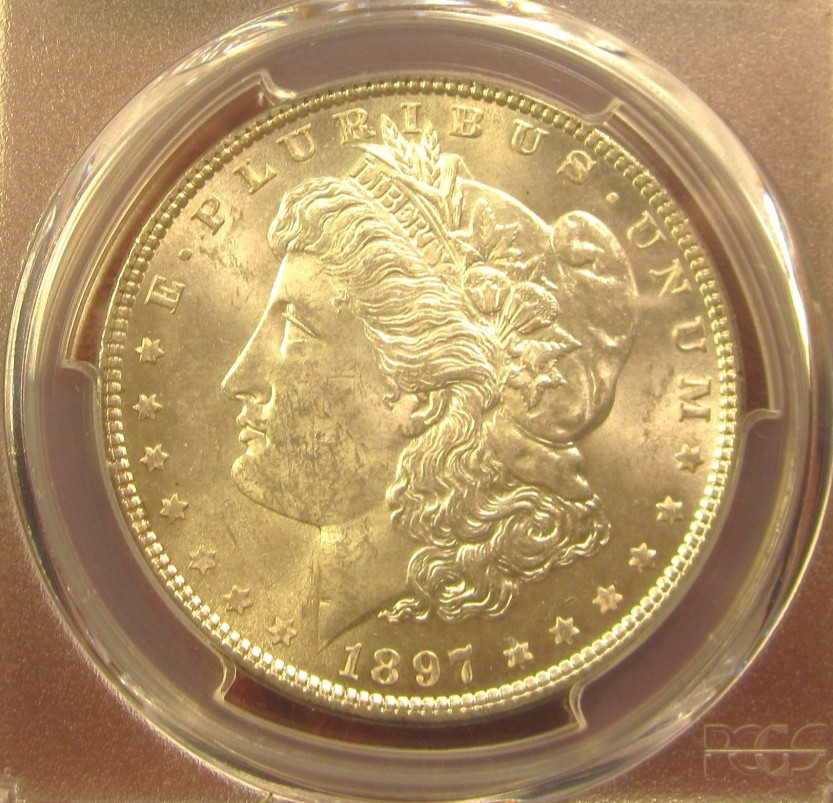 1897 MORGAN DOLLAR MS63 PCGS *** BLAST WHITE SILVER DOLLAR CERTIFIED MINT STATE