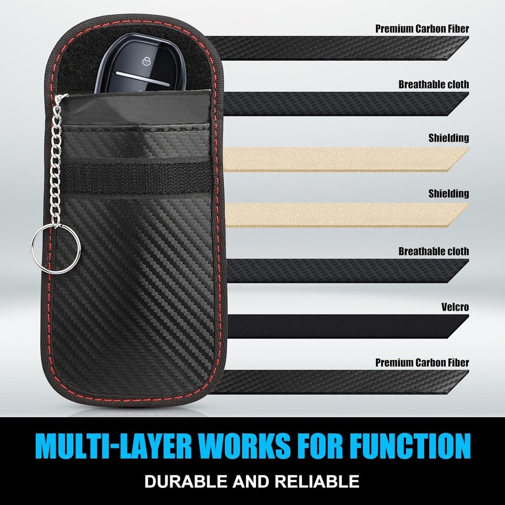 Car key shielding case with storage pouch, keyless remote control