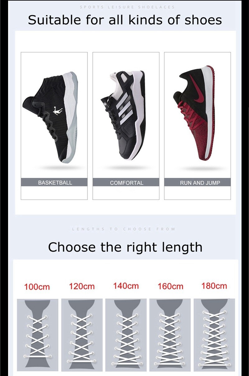 Half Round Oval Shoelaces 100/120/140/160cm Sport Shoe Laces Strings Sneakers