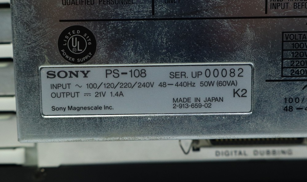Sony Digital Instrumentation Cassette Recorder PC-108M - Powers on - Untested