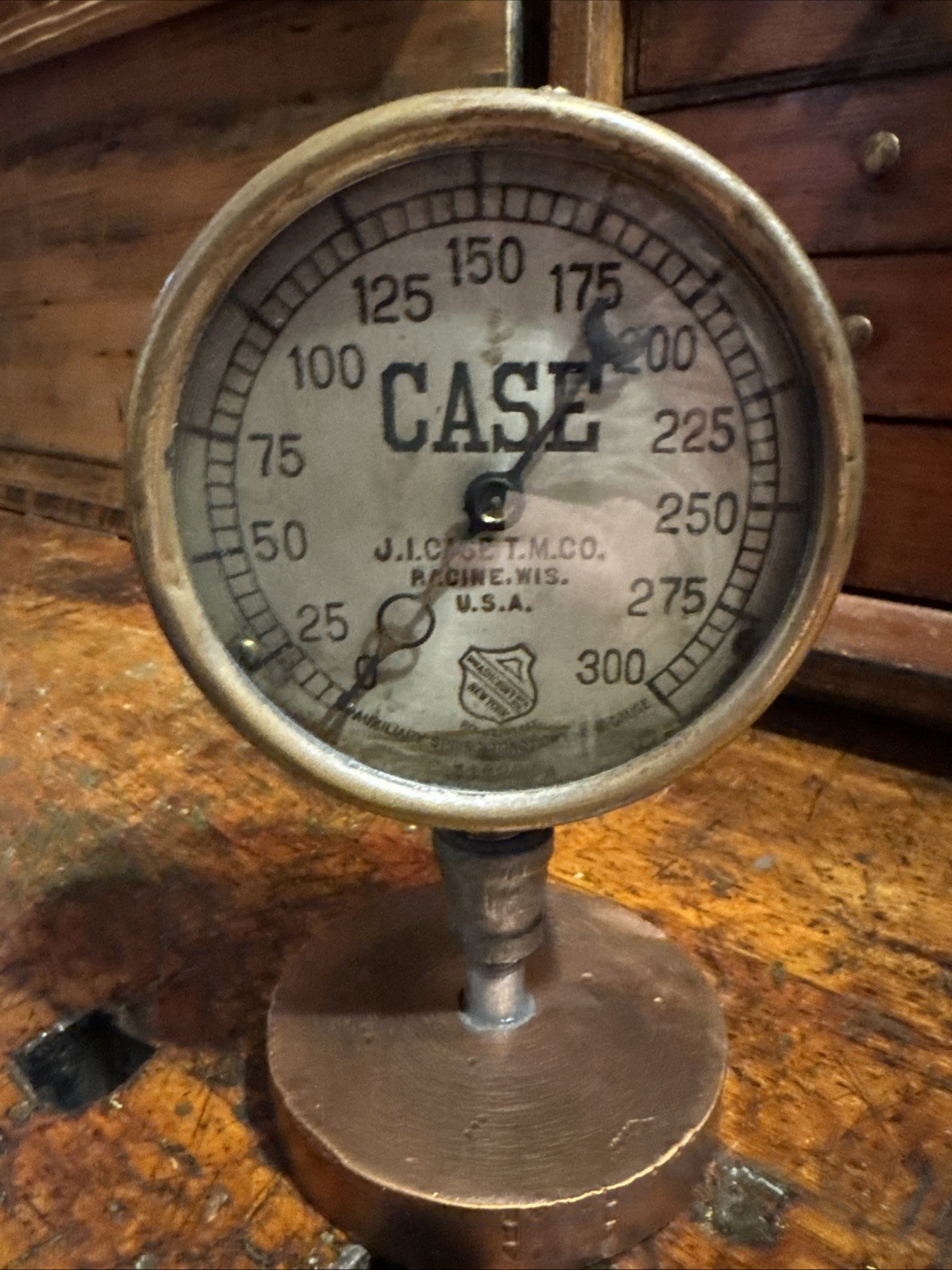 ANTIQUE J.I. CASE STEAM Gauge Farm /Steam Engine RACINE WISCONSIN TRACTOR