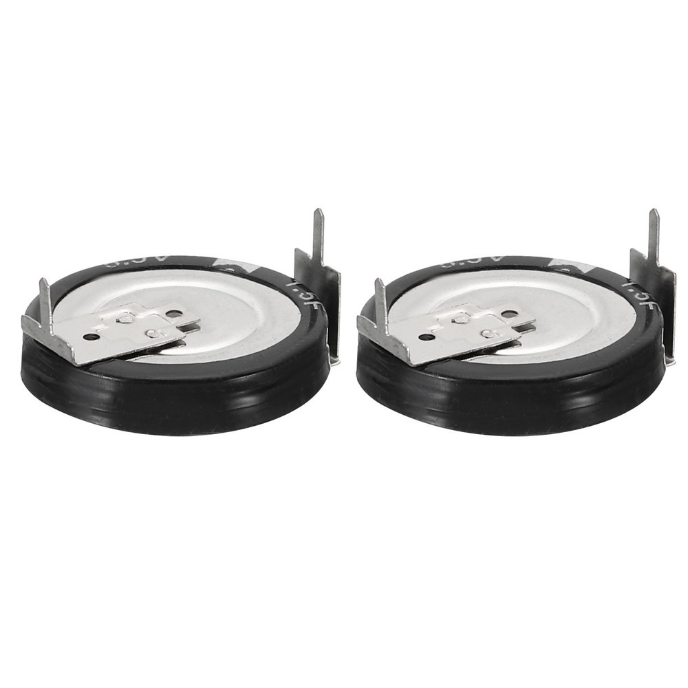 2 Pcs 5.5V Super Capacitors, 1.5F H-Shaped Button Capacitor, Black
