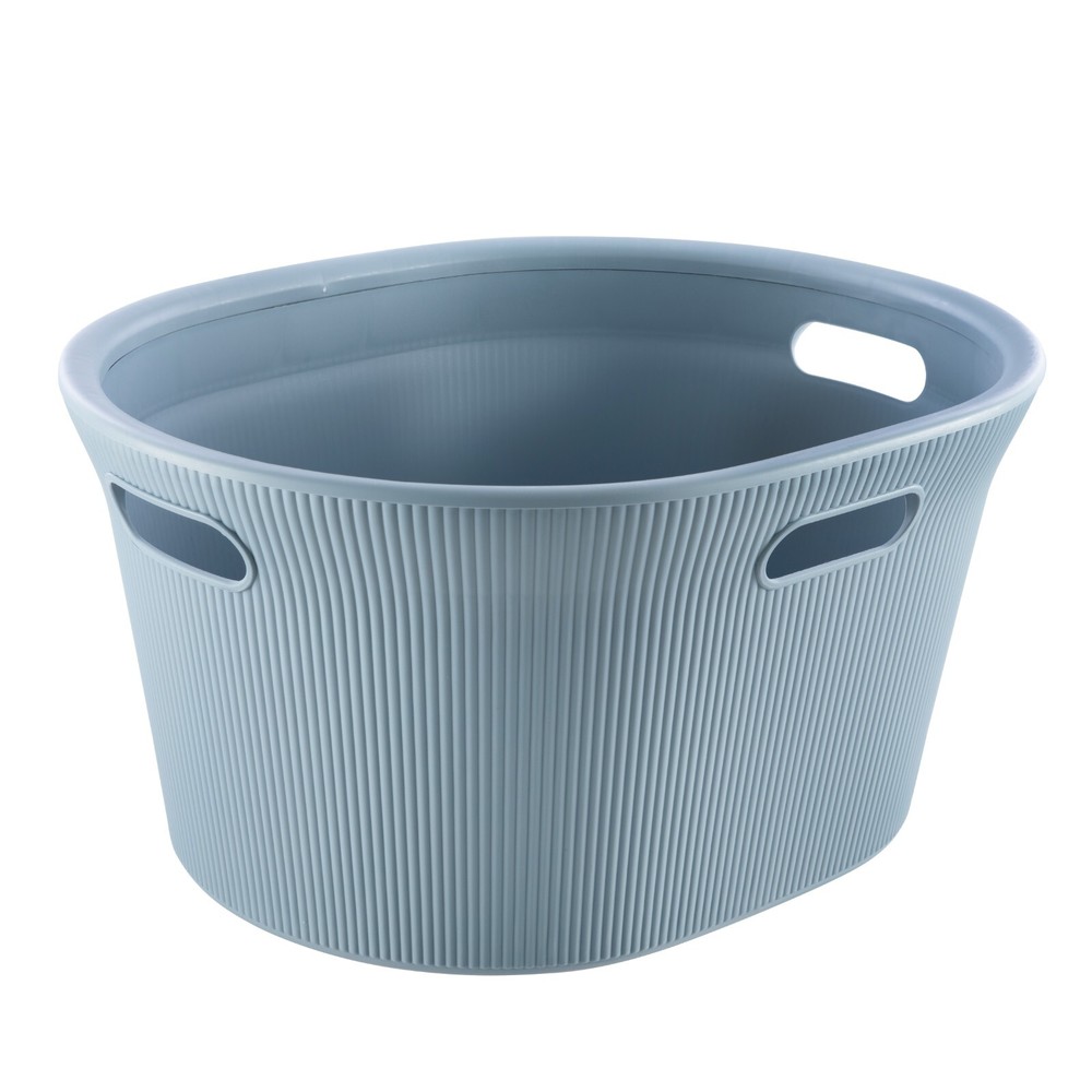 Decorative Plastic Laundry Baskets (2 Pack) 35 Liter, Stone Blue durable