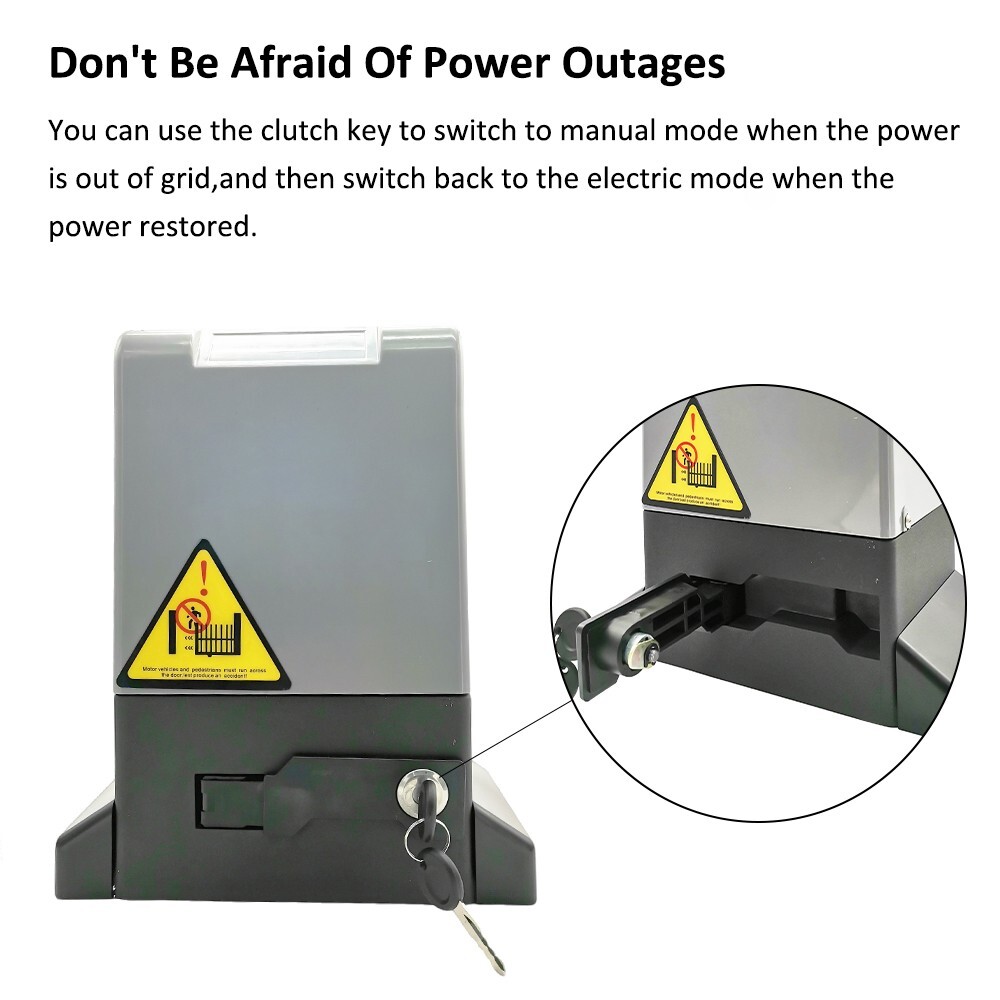 4400lbs Electric Automatic Sliding Gate Opener Motor APP+Keypad+4 Remote Control