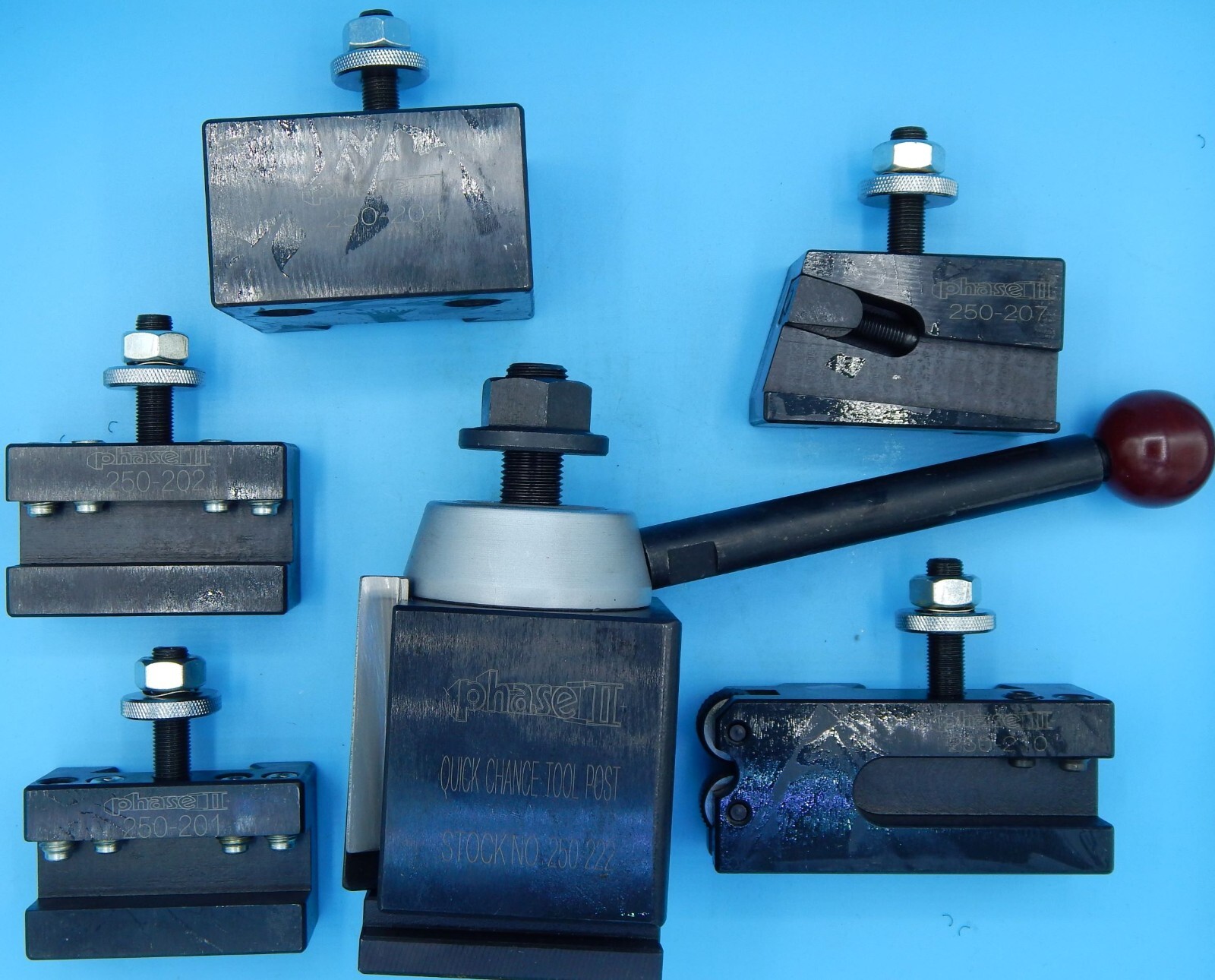 Phase 2 II Quick Change Tool Post Set 5 Holders Wedge Style 251-222 Aloris BXA