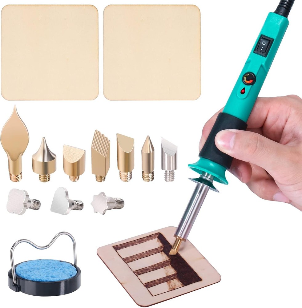 Adjustable Temperature Pyrography Wood Burning Pen Kit with Power Switch