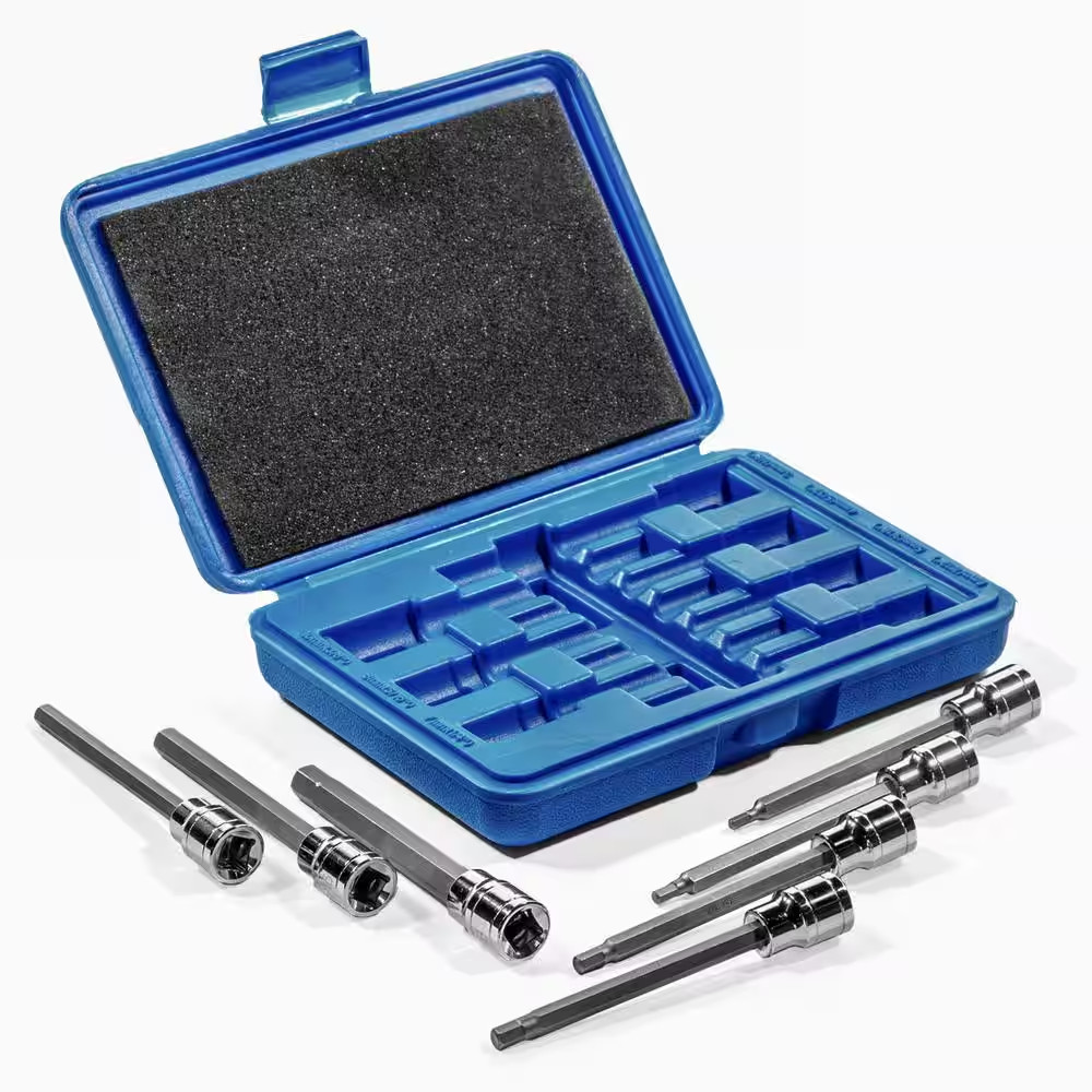 Long Pro-Grade Allen Hex Bit Socket Set (7-Piece)
