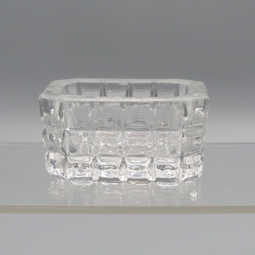 Antique 1890’s Cut Diamond Block Waffle Rectangular Salt Cellar King Glass (?)