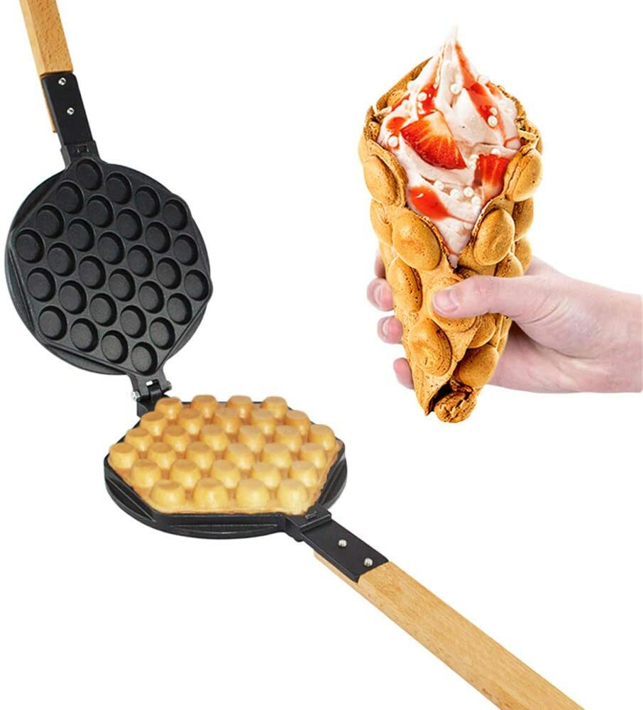 ALDKitchen Bubble Waffle Maker Replaceable 180 Degree Rotating Mold Nonstick