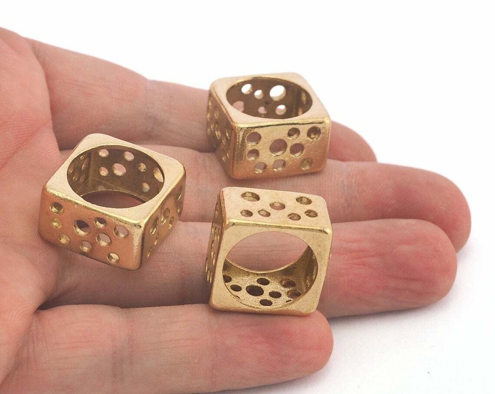 Square Perforated Ring Raw brass (Optional Size) 3694-3695-3696