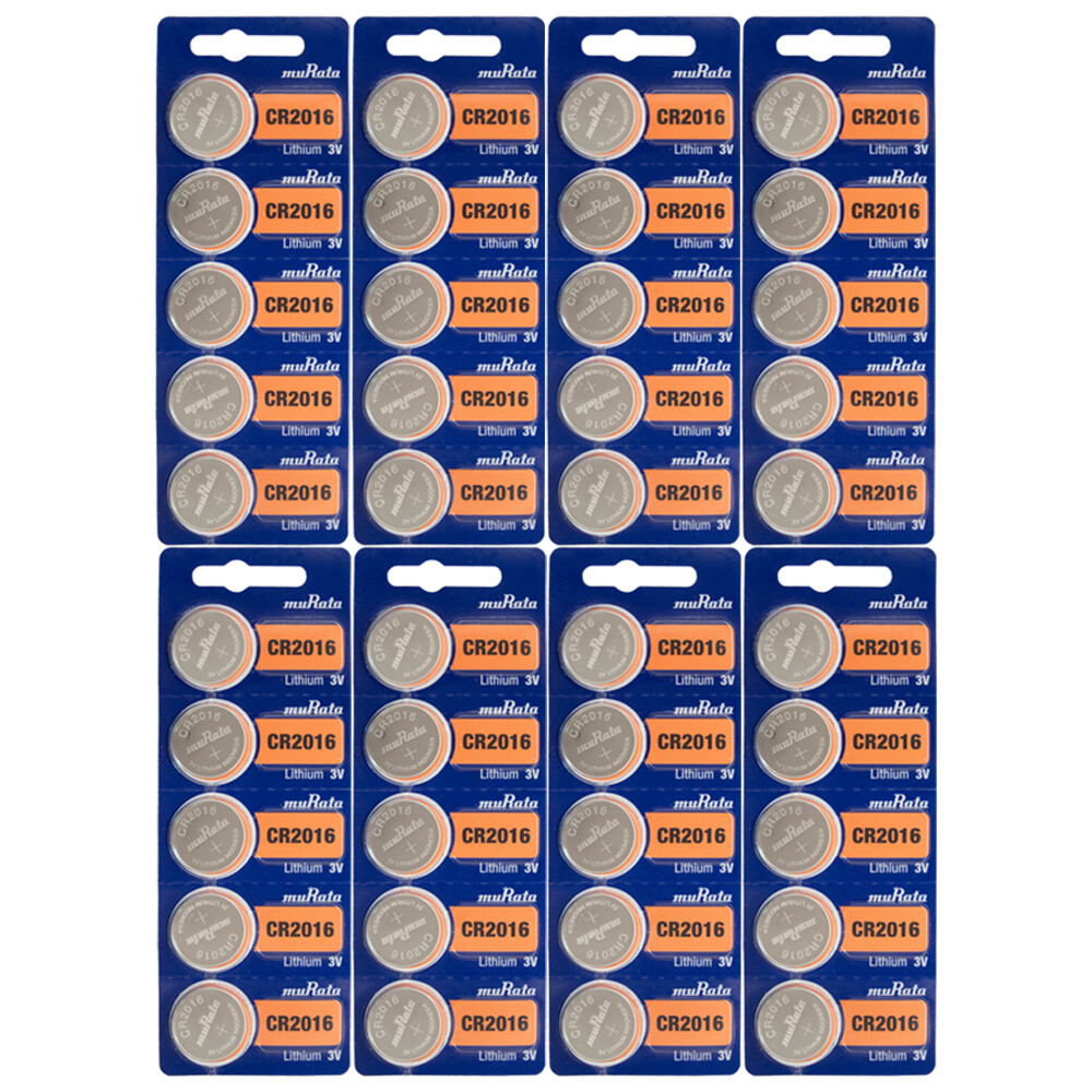 MURATA CR2016 3V Lithium Battery (40-Pack)