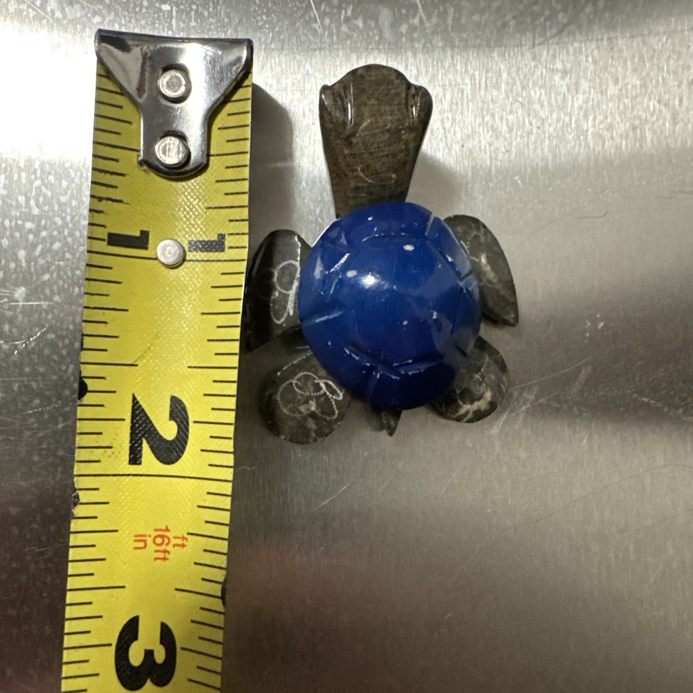 Decorative Hand Made Polished Stone Turtle Figurine Belize